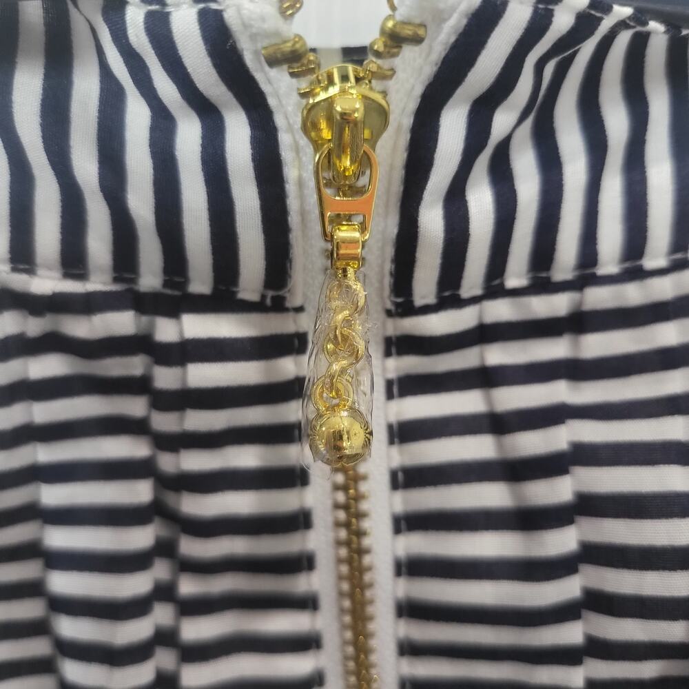 Kate Spade Blue Lawson Skirt A Line Floral Stripes Knee Length Belt Size 2 #267 - Picture 6 of 11